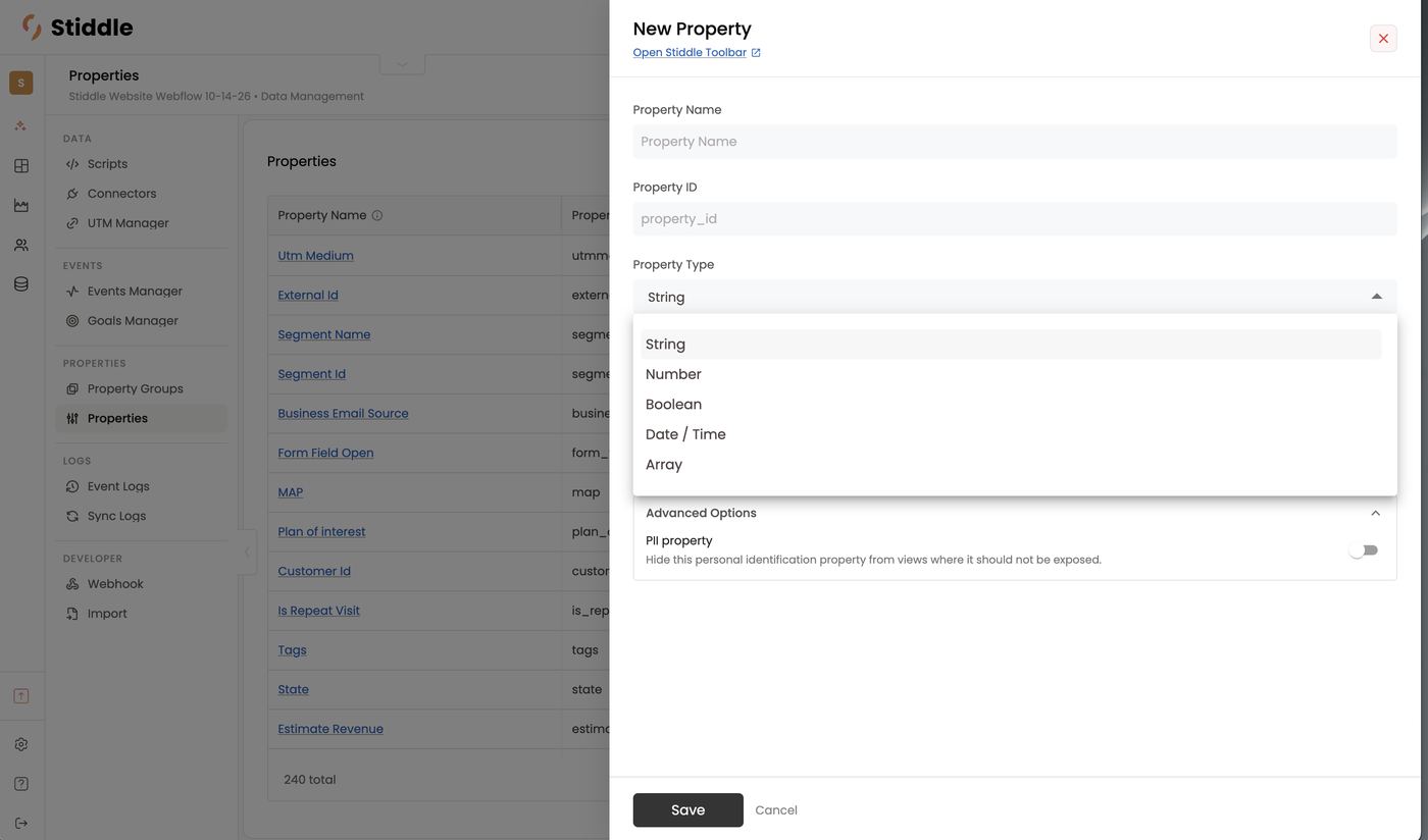 Property Type options