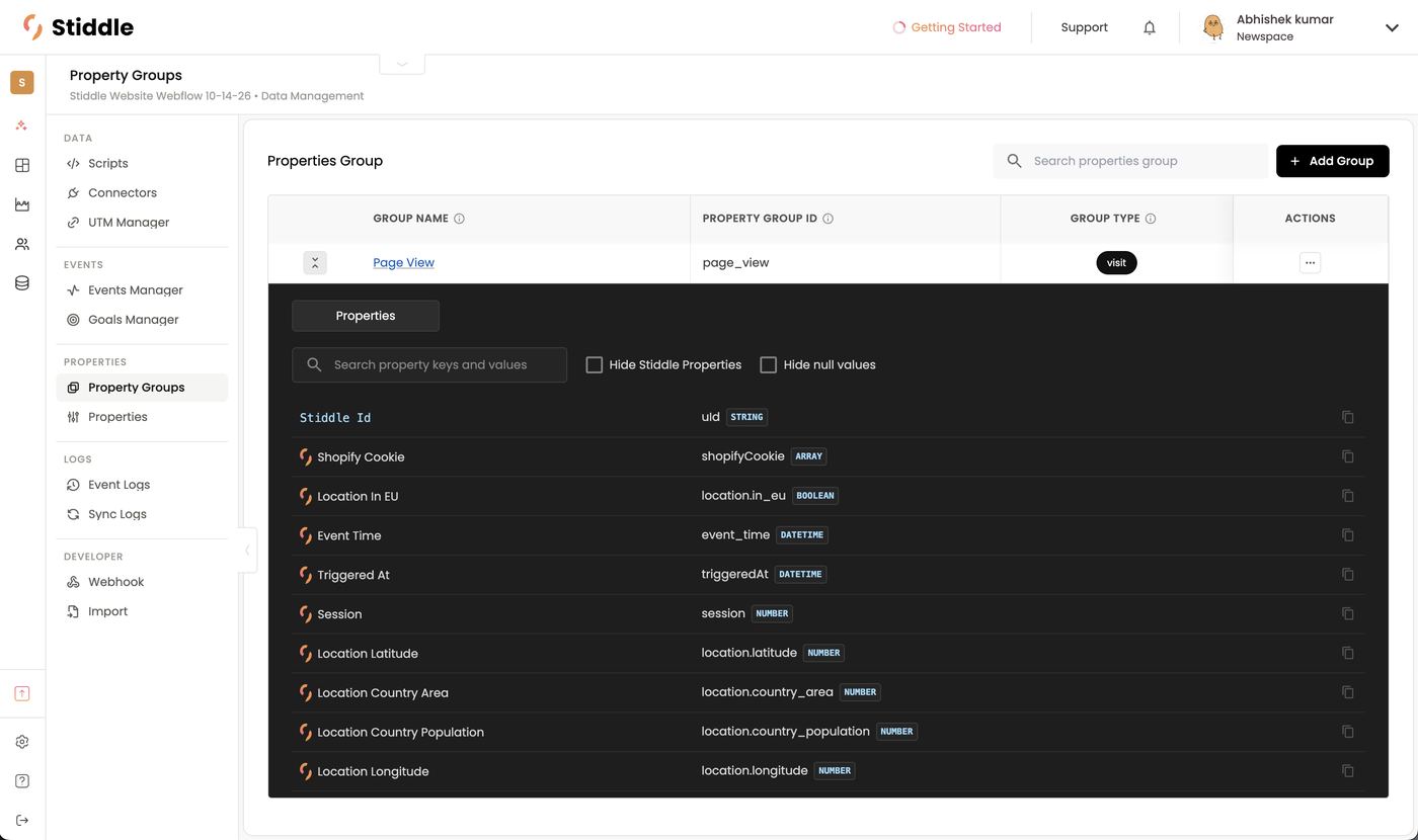 Expanded group — Page View properties