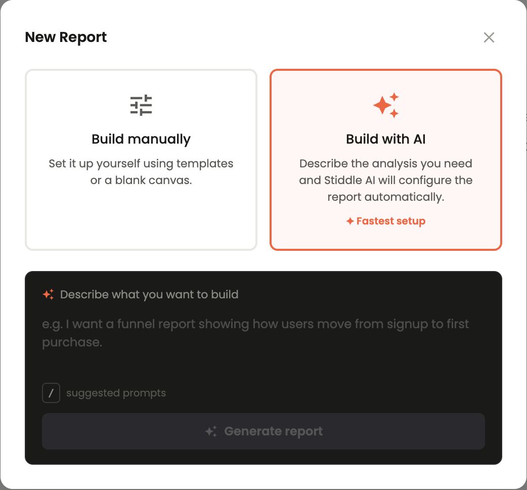 New Report — Build manually or Build with AI