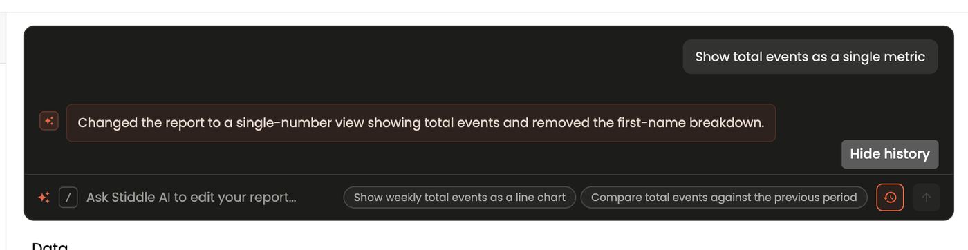 View or hide this report's AI history