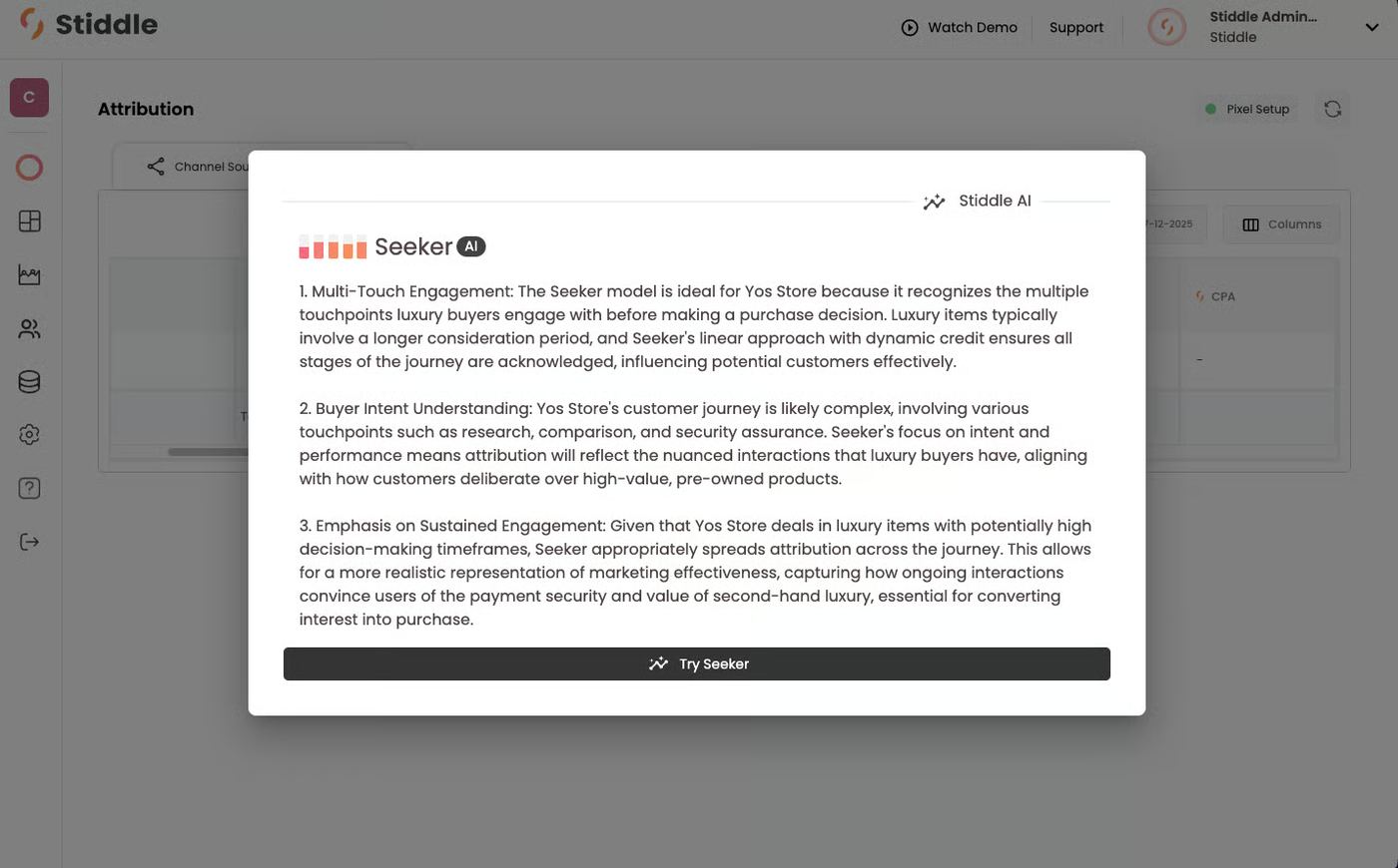 Stiddle AI explains the Seeker model