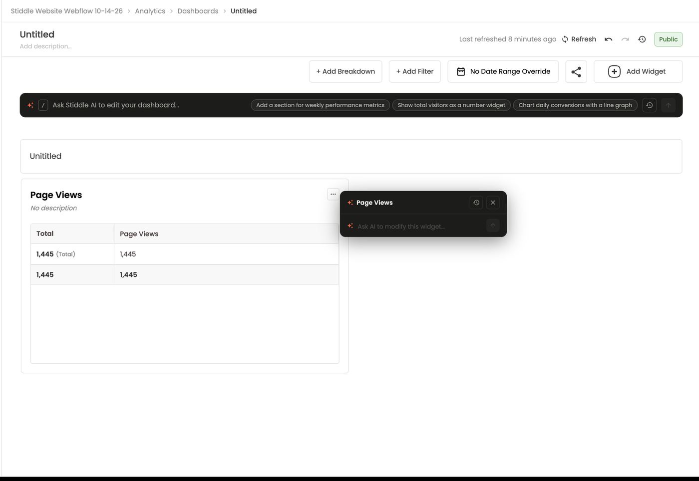 Ask AI to modify this widget