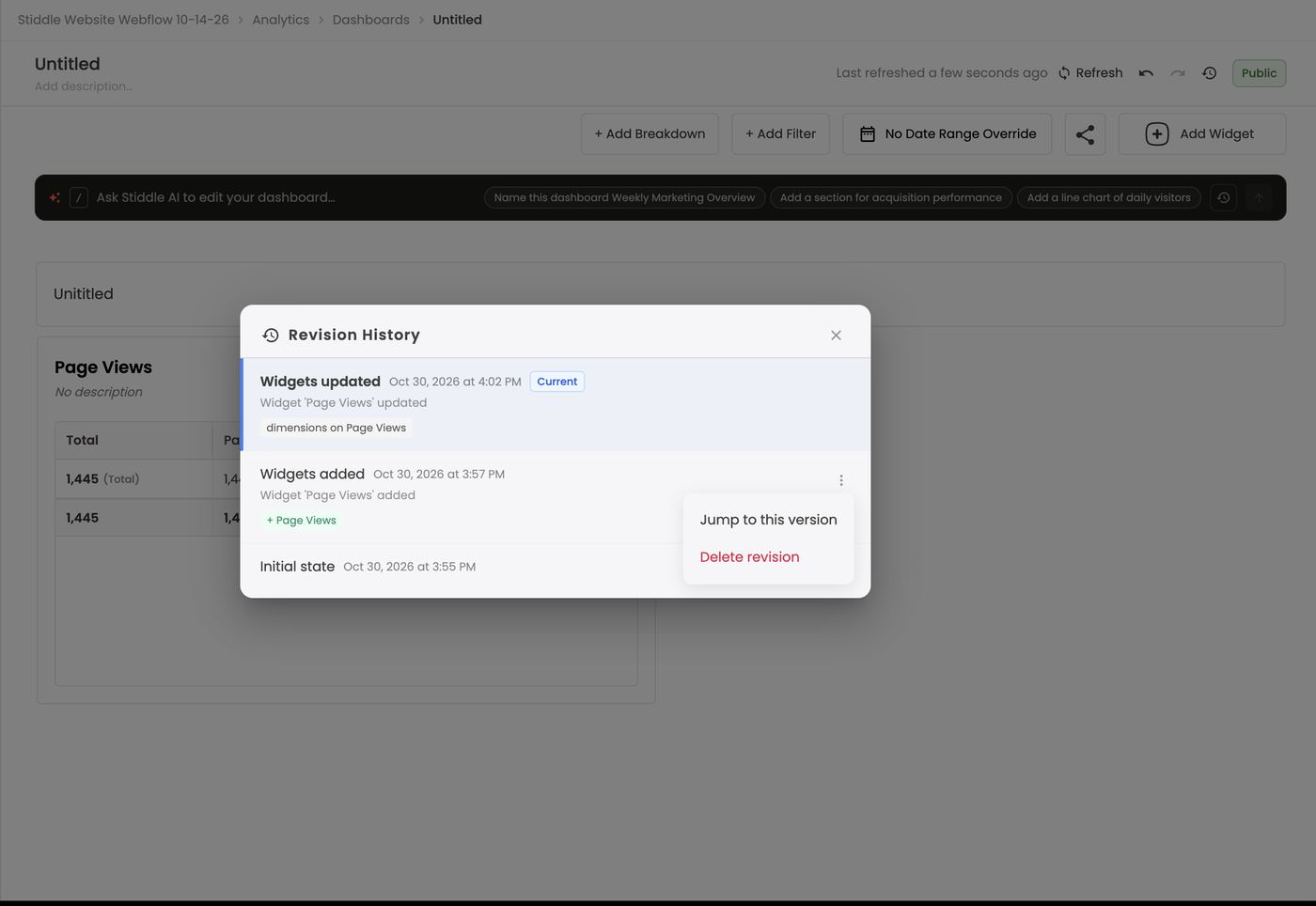 Revision History — jump back to an earlier version