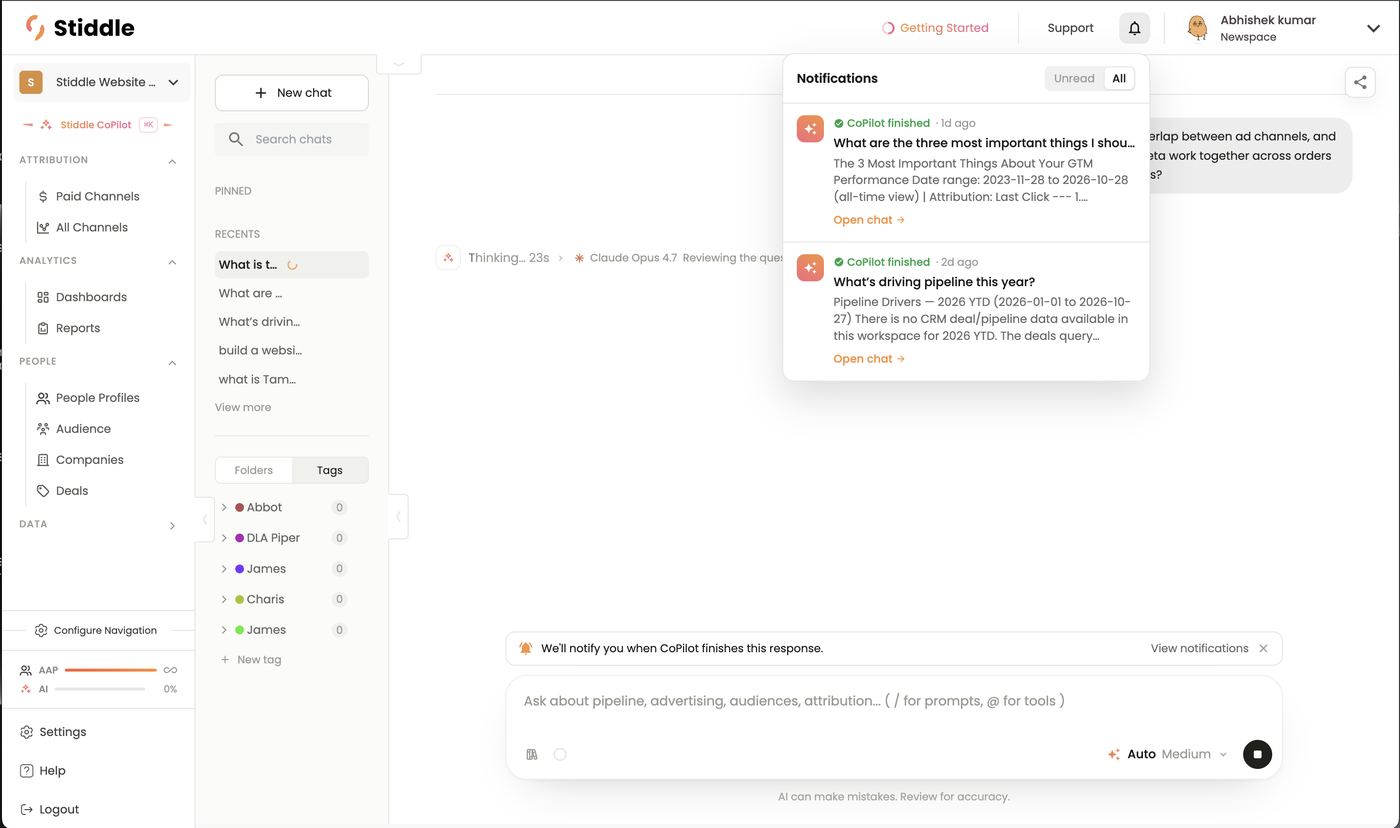 CoPilot finished notifications