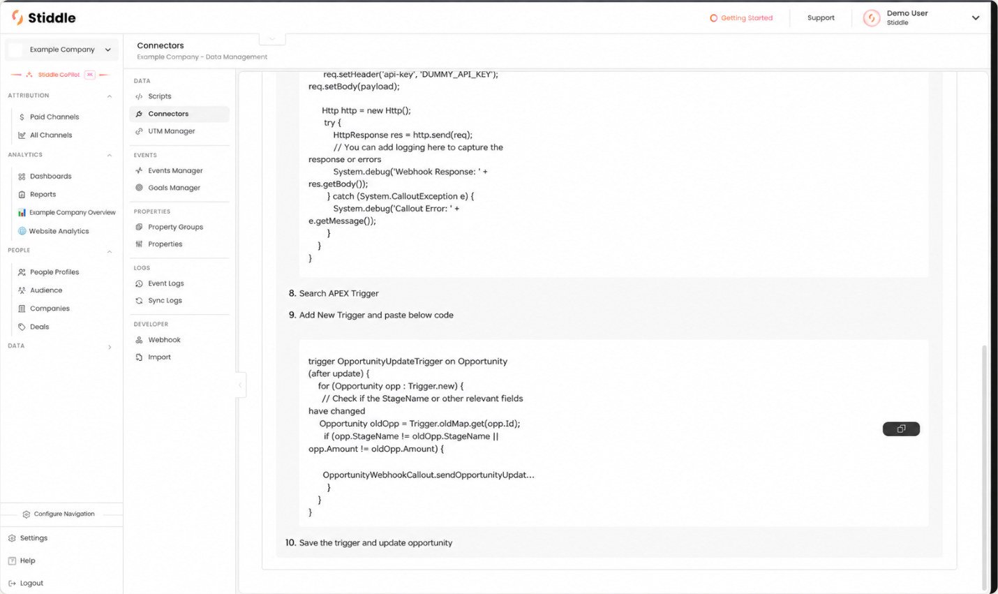 Review the opportunity update trigger example