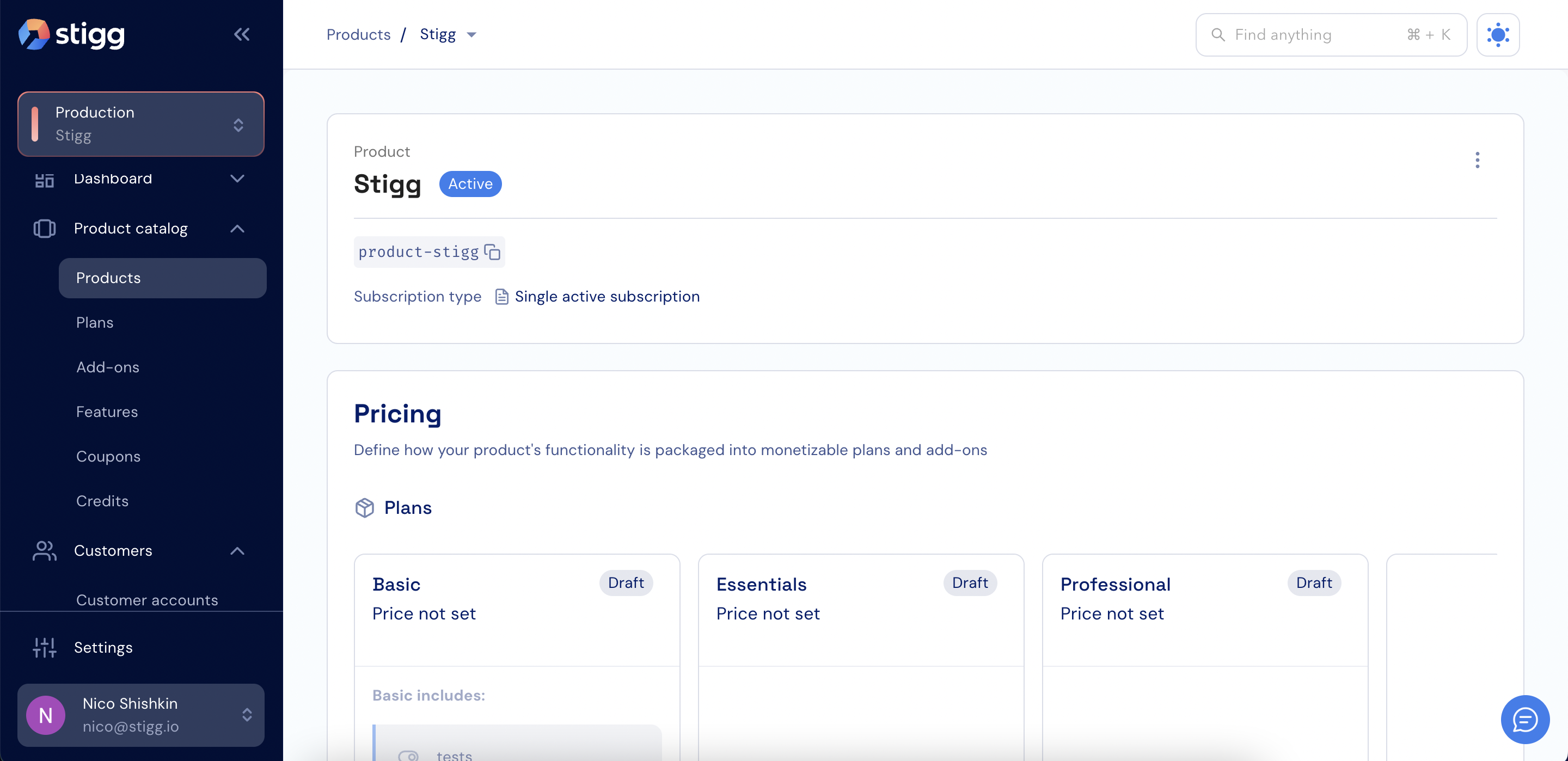 Viewing a list of plans - Stigg Documentation