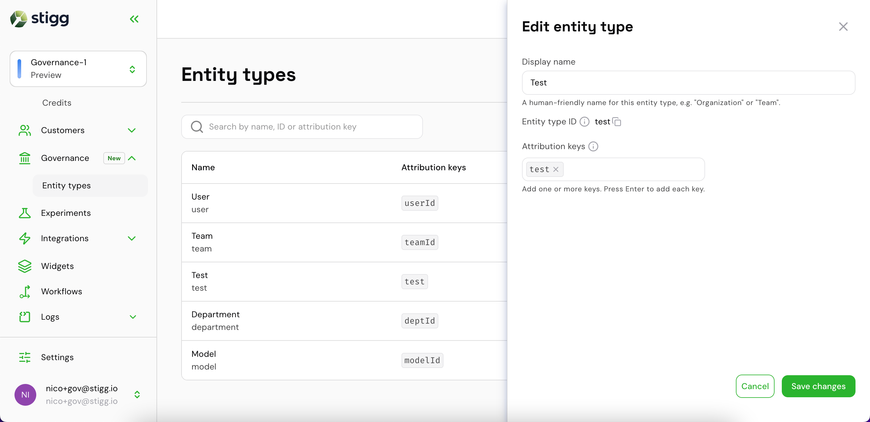 Edit entity type