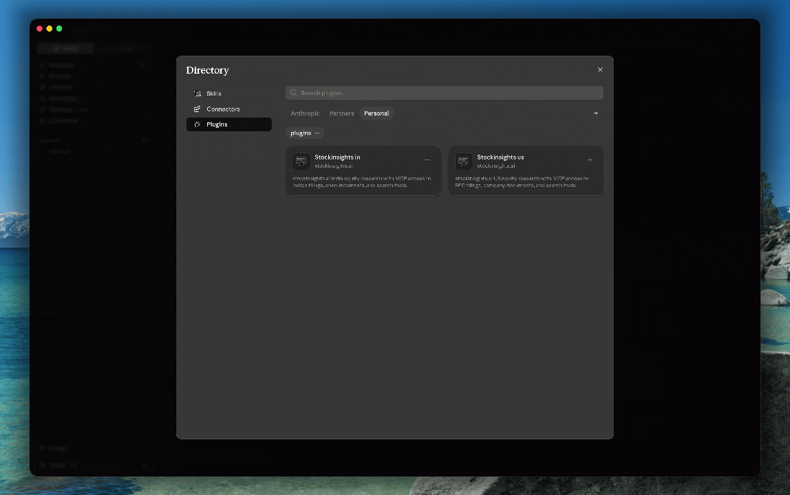 Install stockinsights-in plugin
