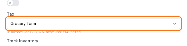 The Tax field in the Edit product panel