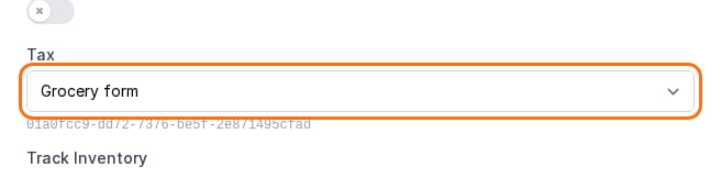 The Tax field in the Edit product panel