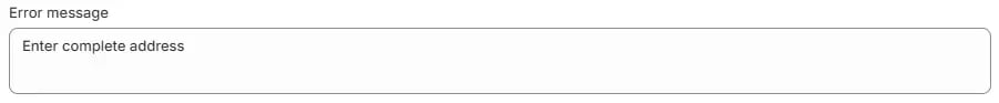 Message d'erreur de validation