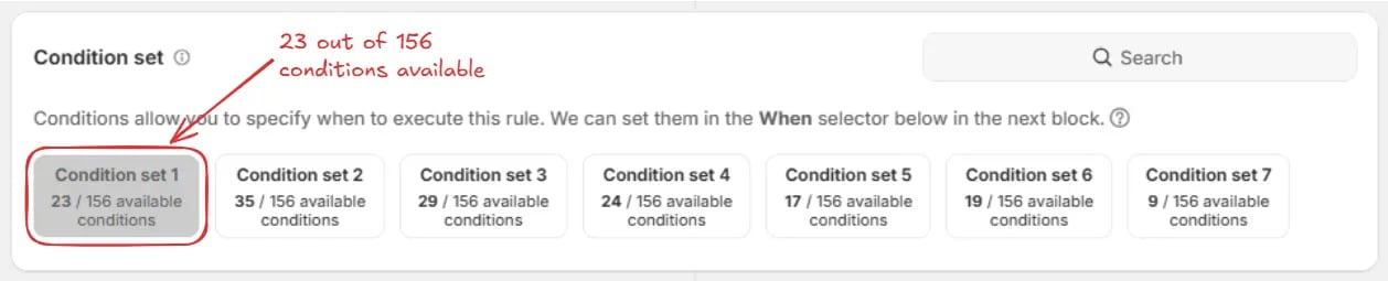 Condition Sets Example