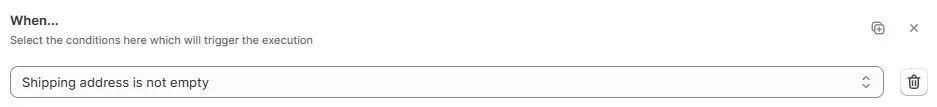 Versandadresse ist nicht leer