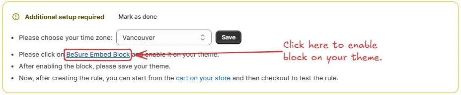 Click On BeSure Embed Block