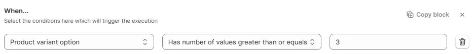Nombre d’options de variante de produit