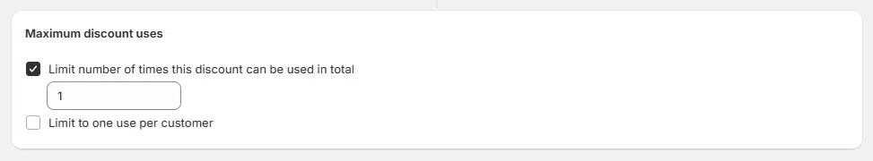 最大折扣使用次数