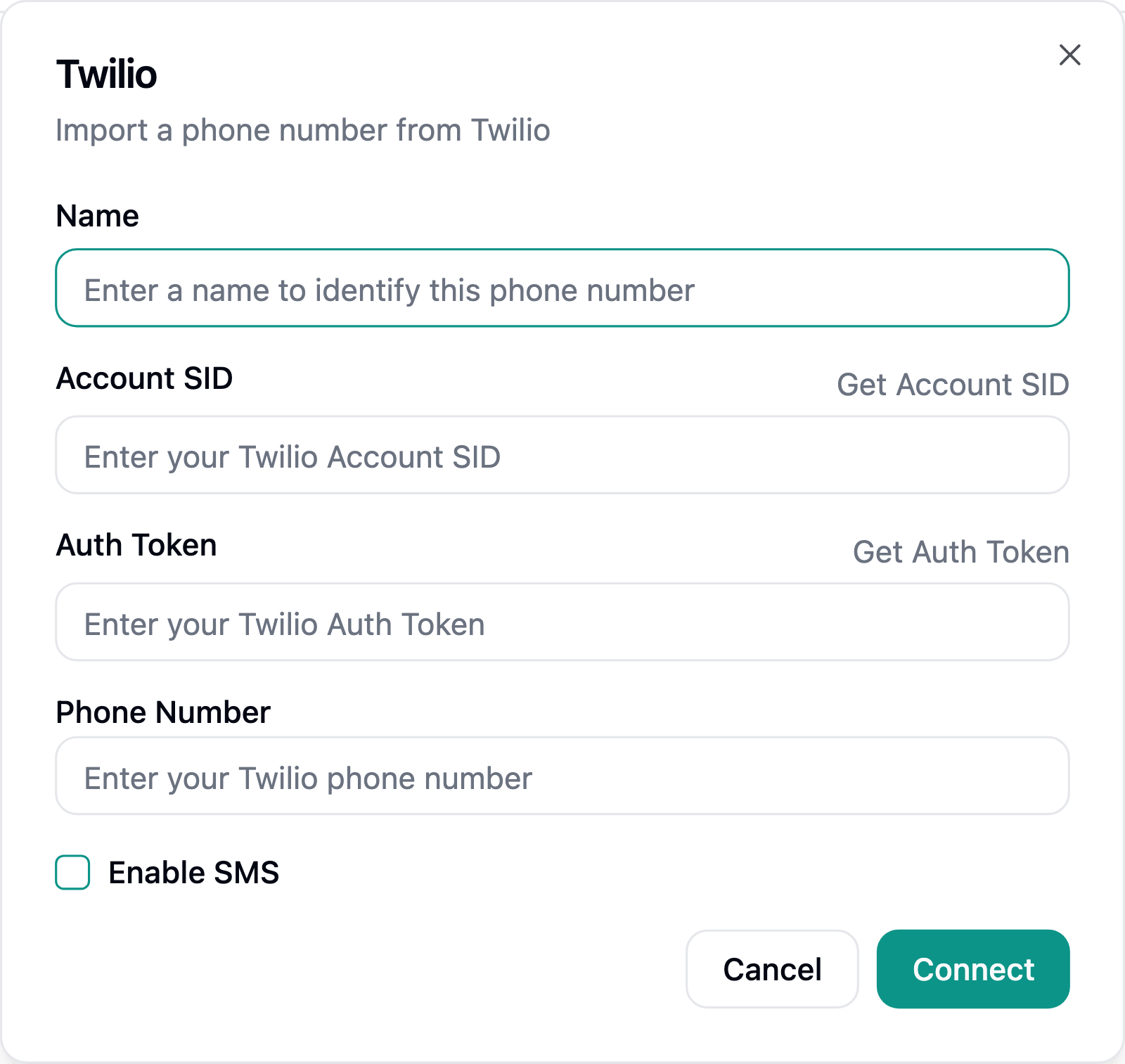 Import a phone number from Twilio
