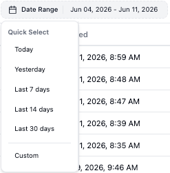 Date Range filter