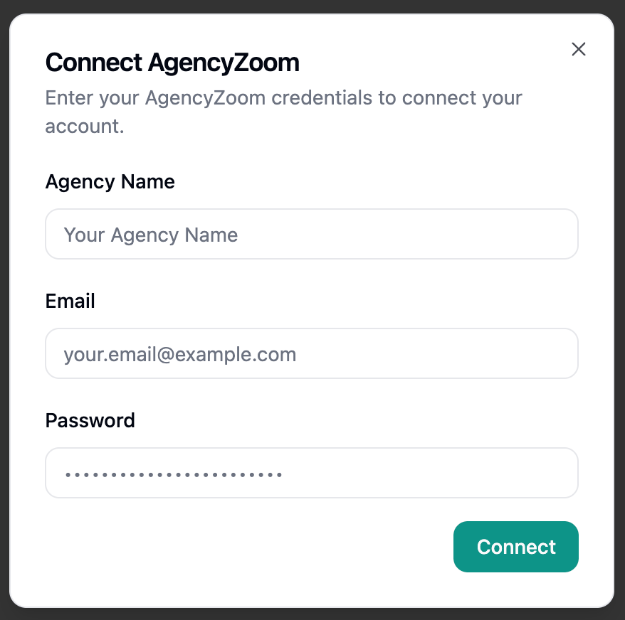 AgencyZoom Configuration
