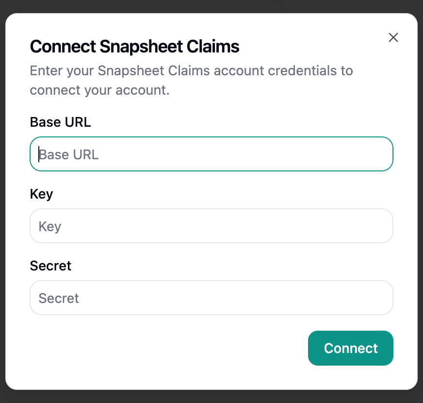 Snapsheet Claims Configuration