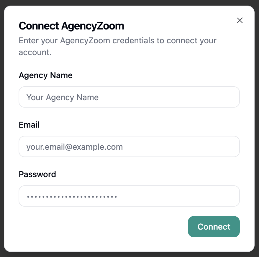 AgencyZoom Configuration