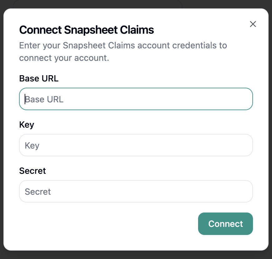 Snapsheet Claims Configuration