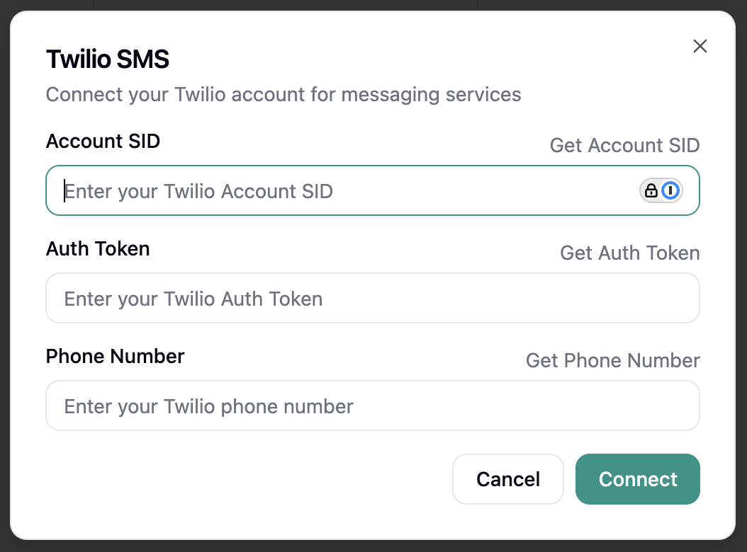 Twilio SMS Configuration
