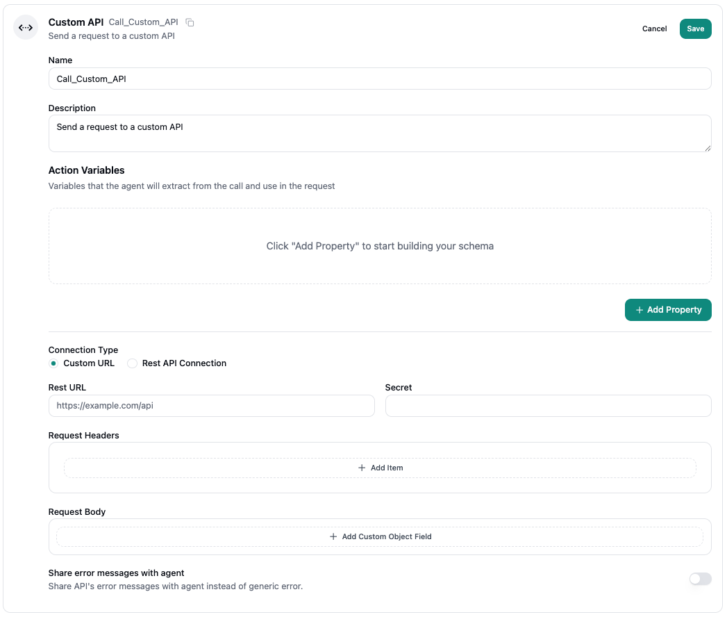 Custom API Configuration