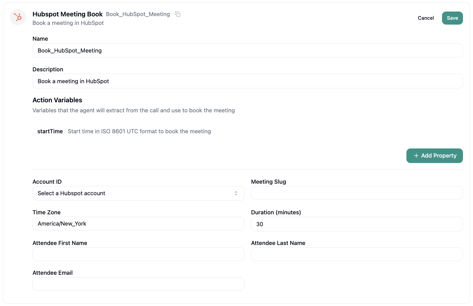 HubSpot Book Meeting Configuration