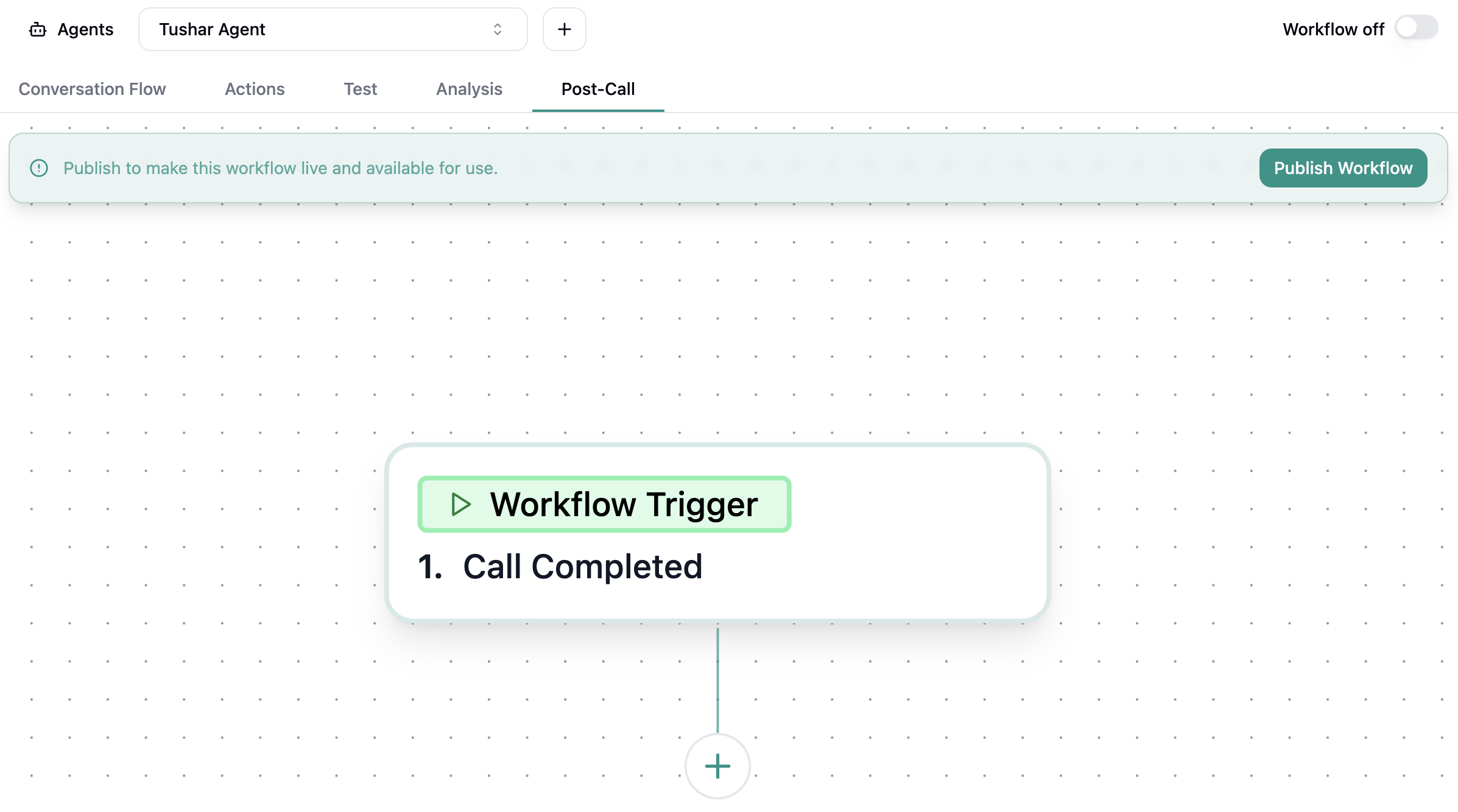 Post Call Workflow