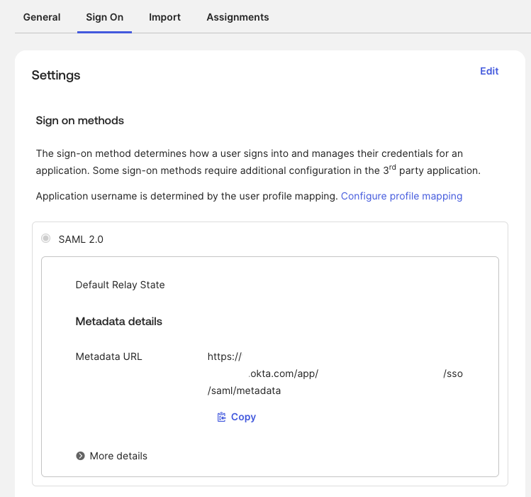 Metadata URL Location