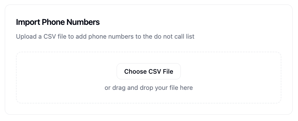 Import Phone Numbers