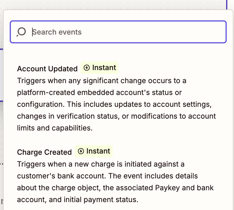 Zapier-Event-Select