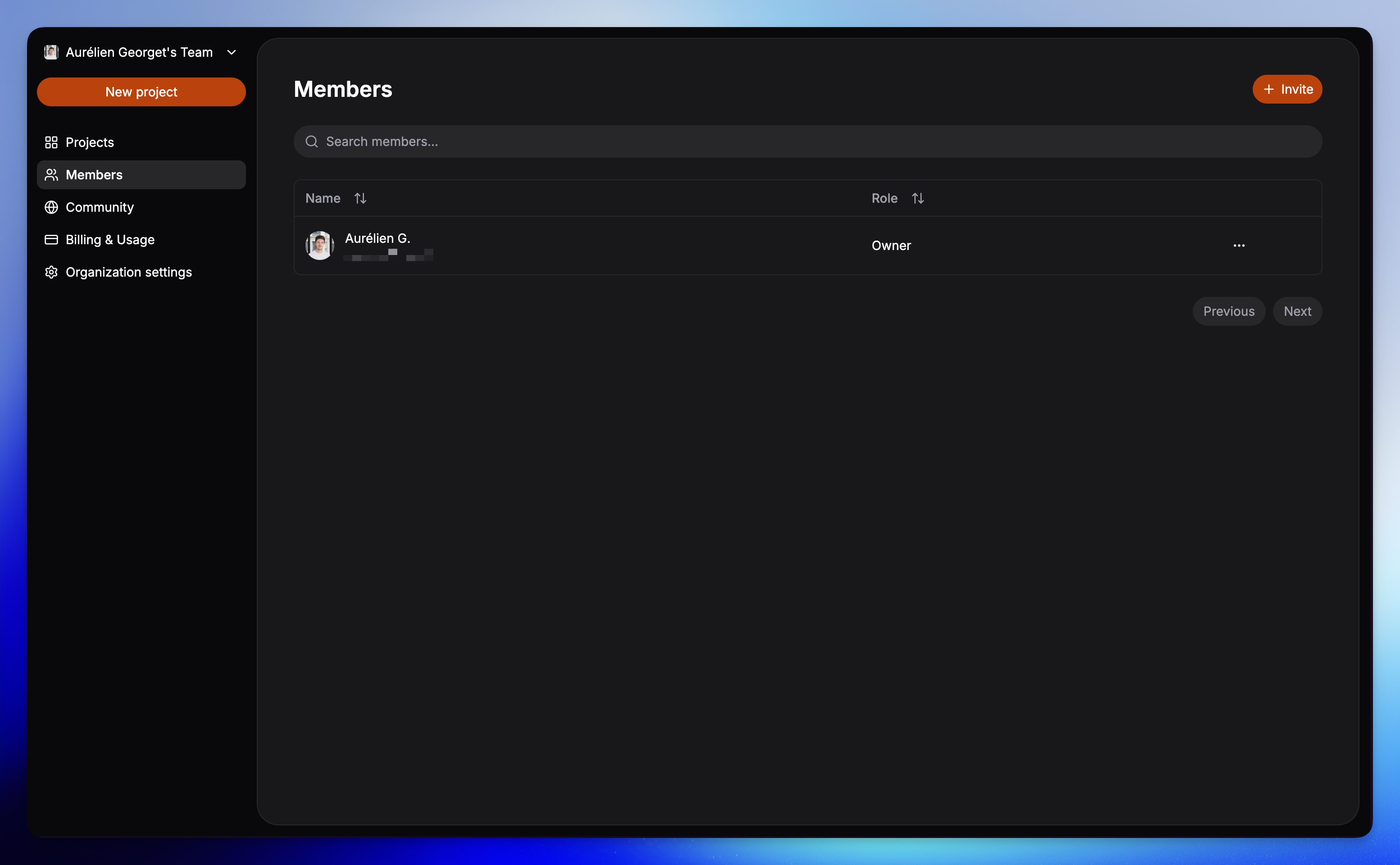 Organization's Members List