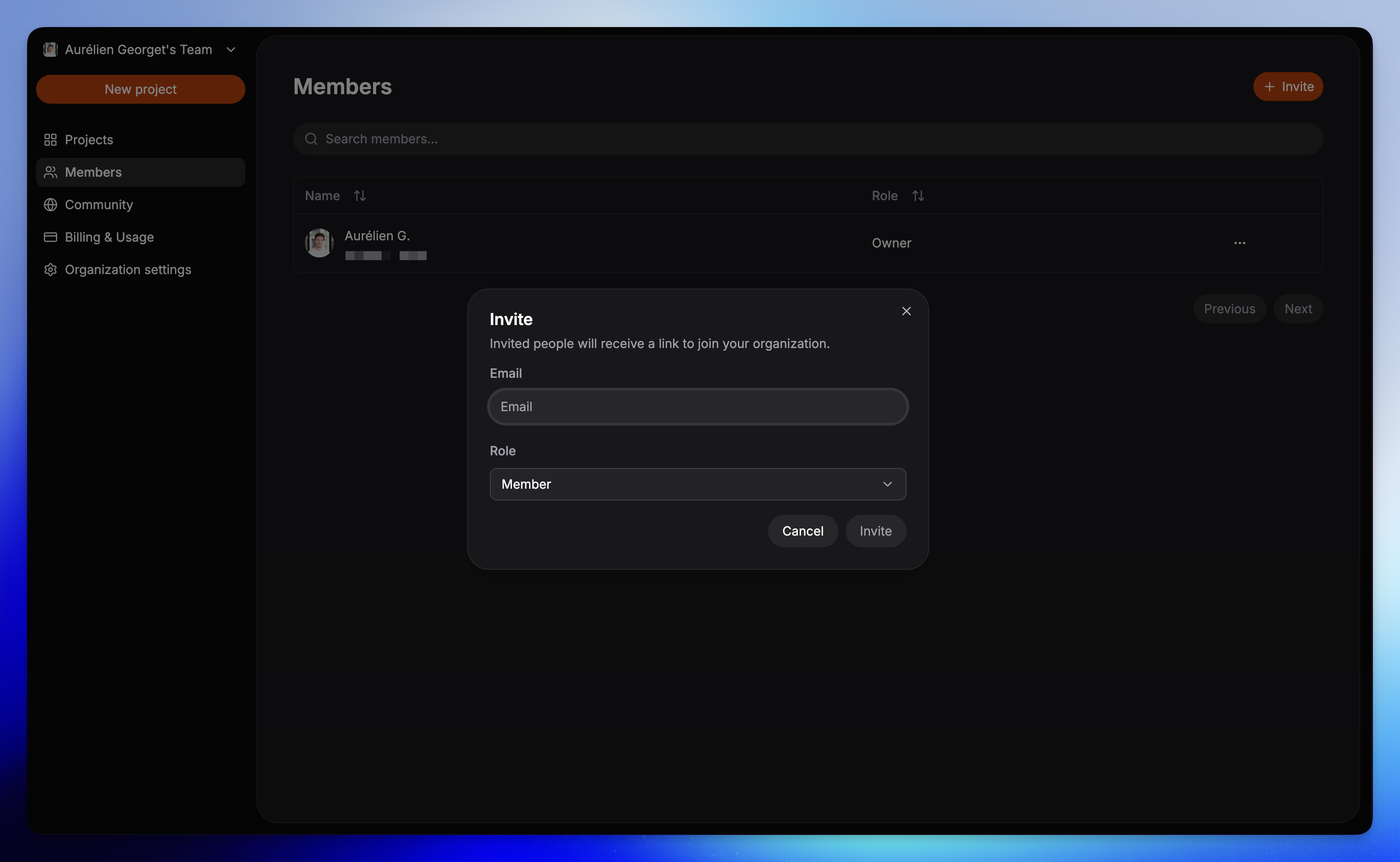 Organization's Invite