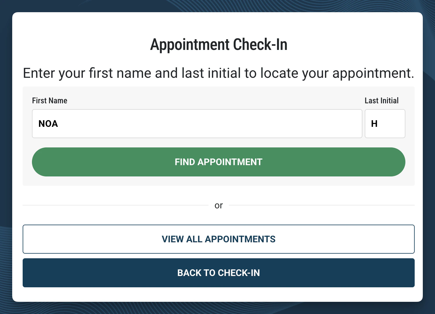 Appointment Check In