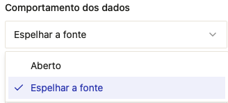 Opções Aberto e Espelhar a fonte