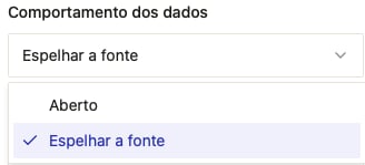 Opções Aberto e Espelhar a fonte