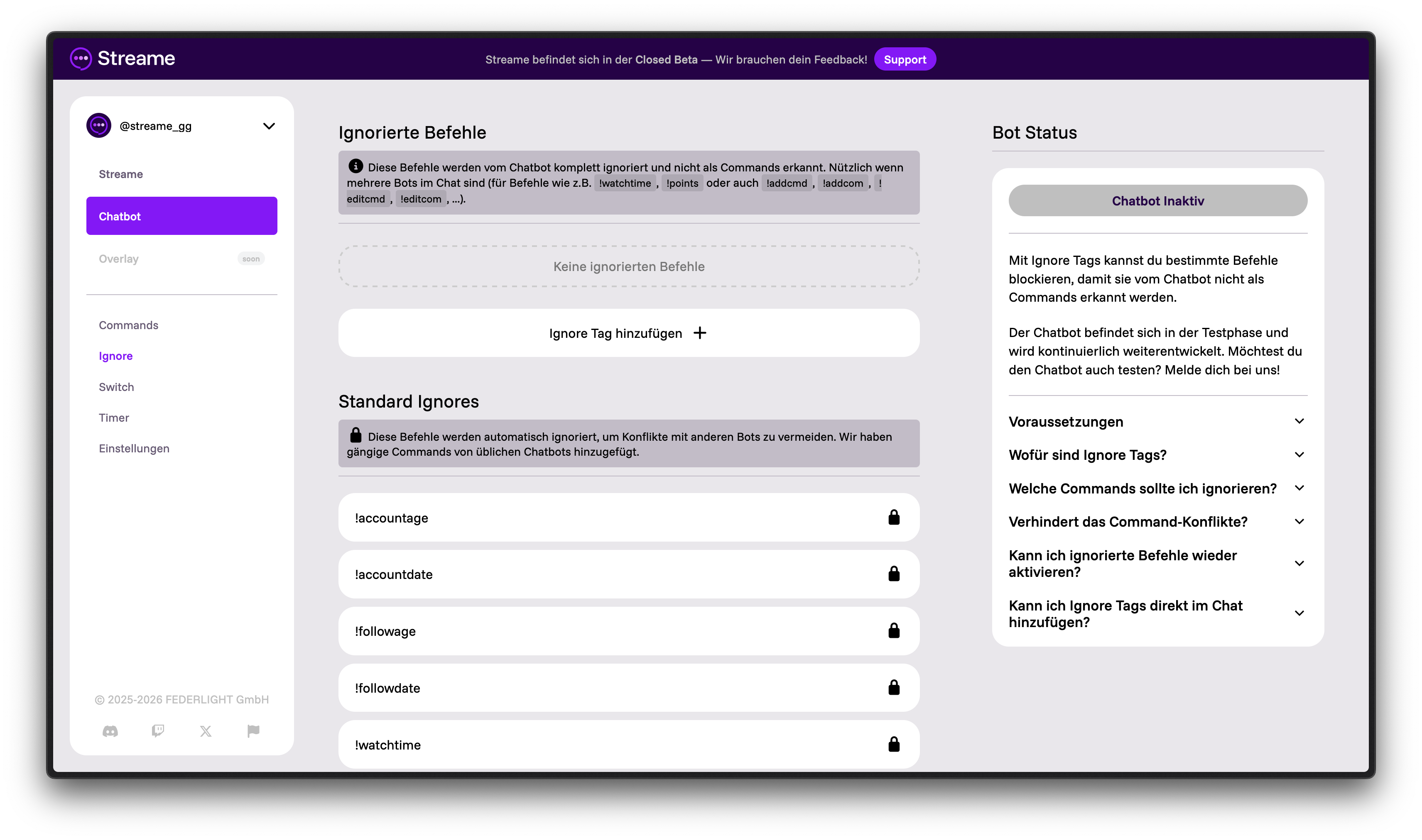 Ignore Tags Übersicht