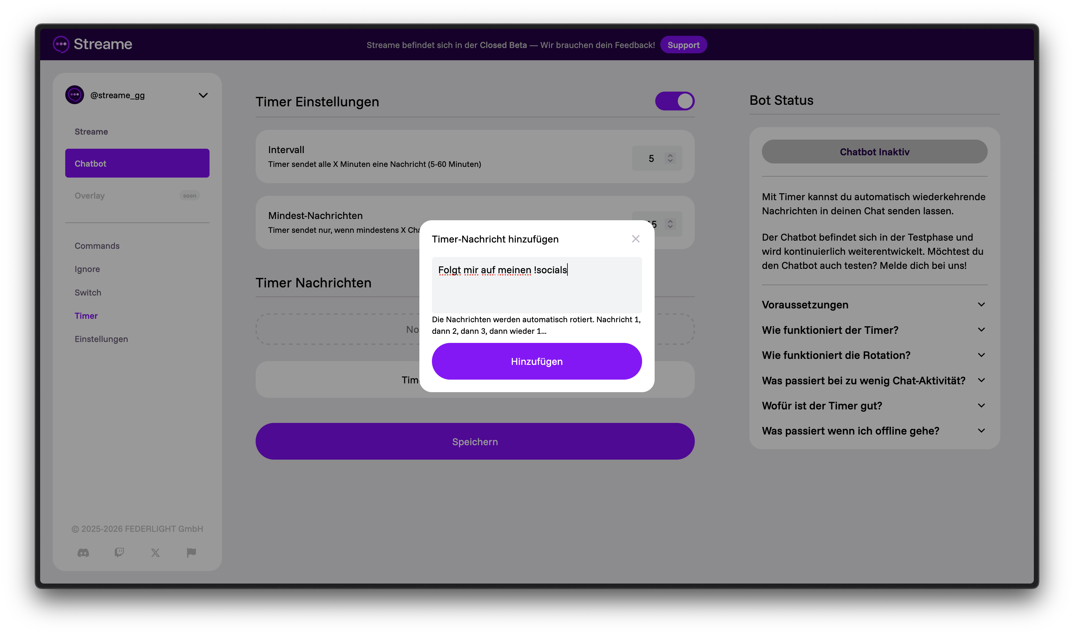 Timer-Nachricht ausgefüllt