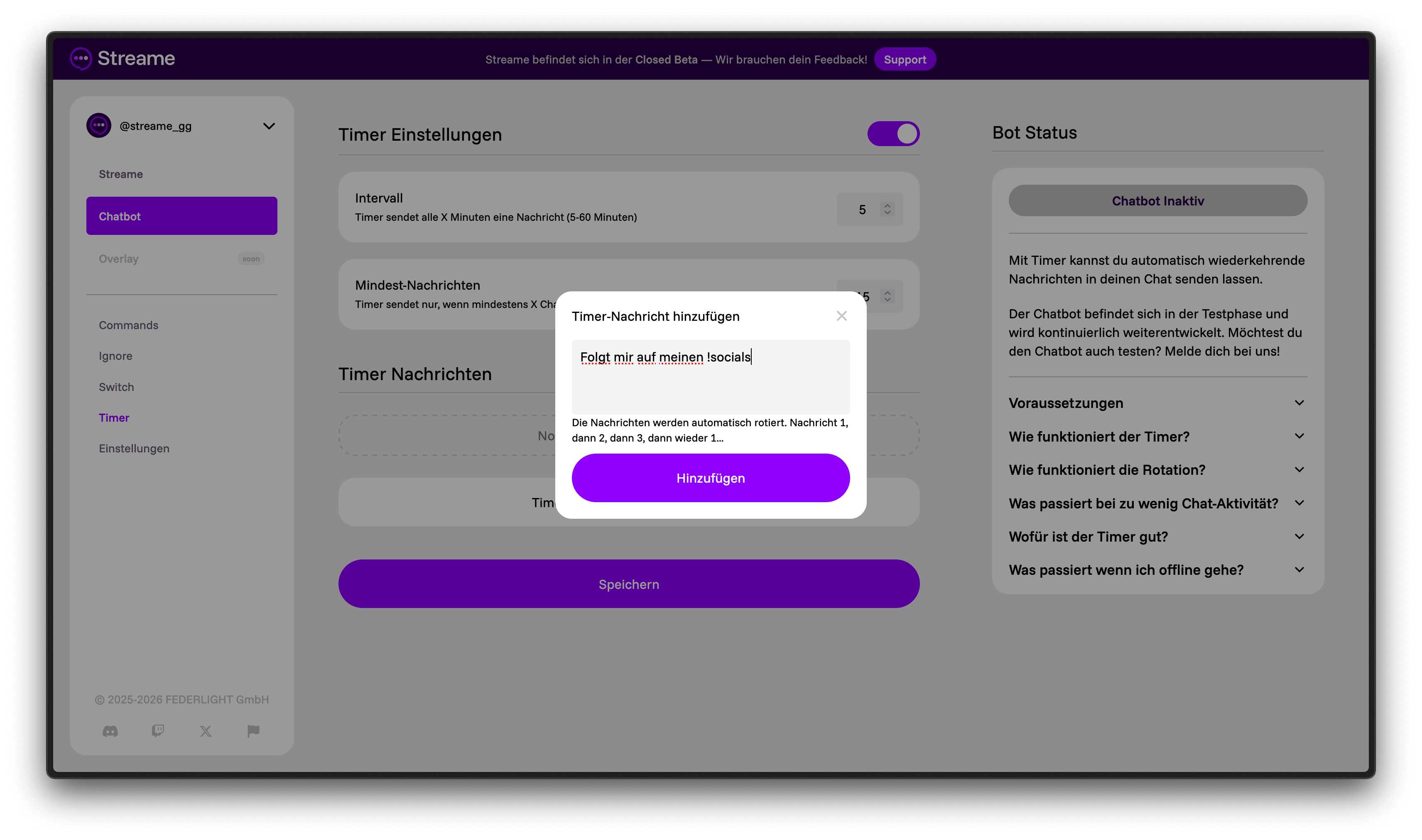 Timer-Nachricht ausgefüllt
