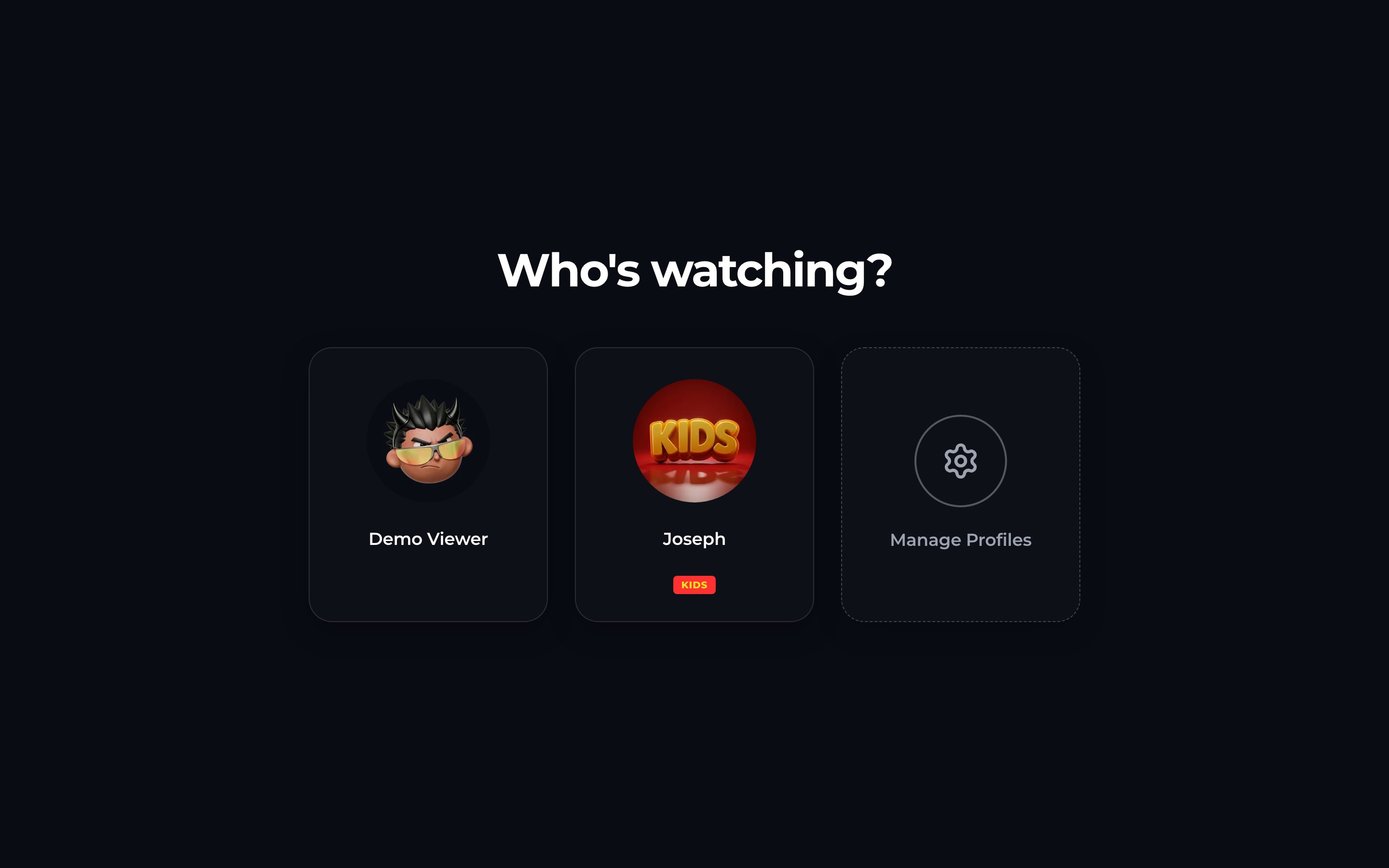 Streamly viewer browse page with catalog content.