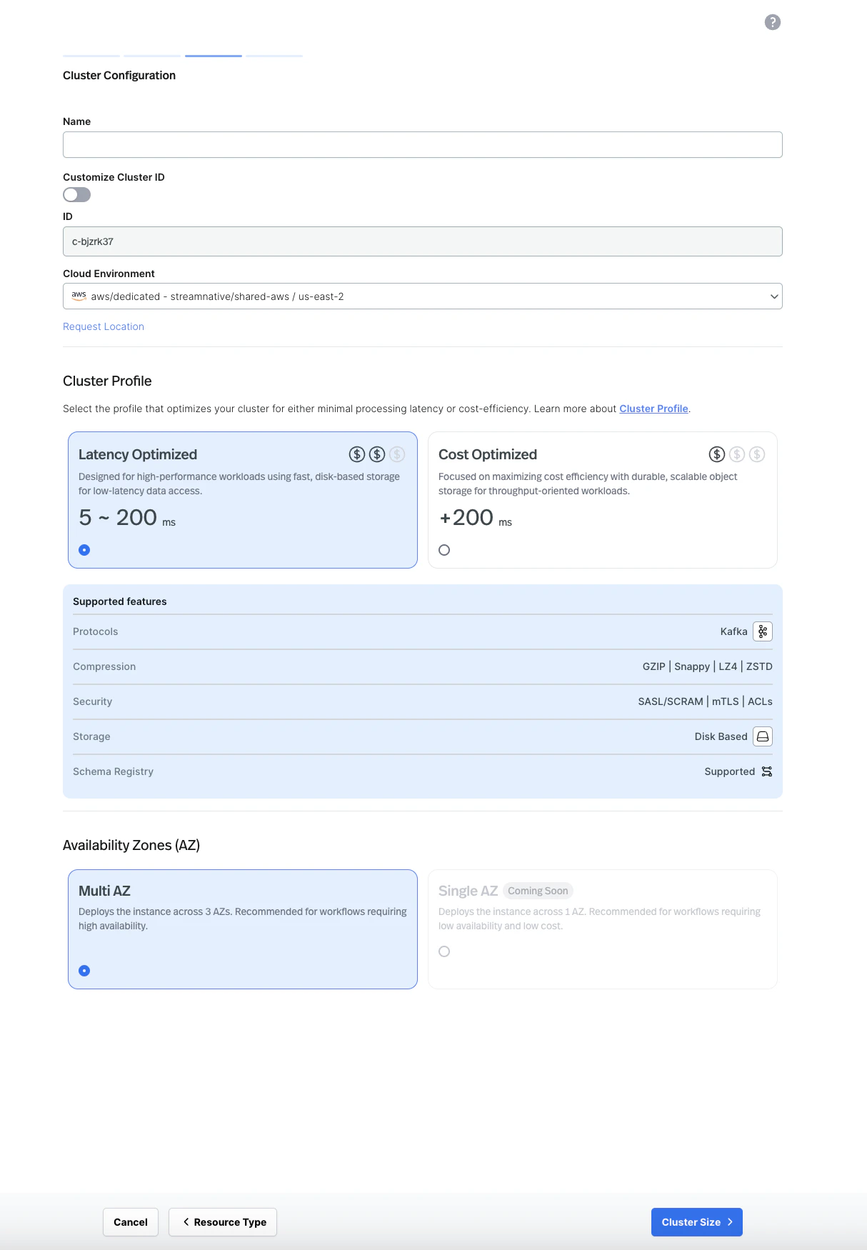 Cluster Configuration