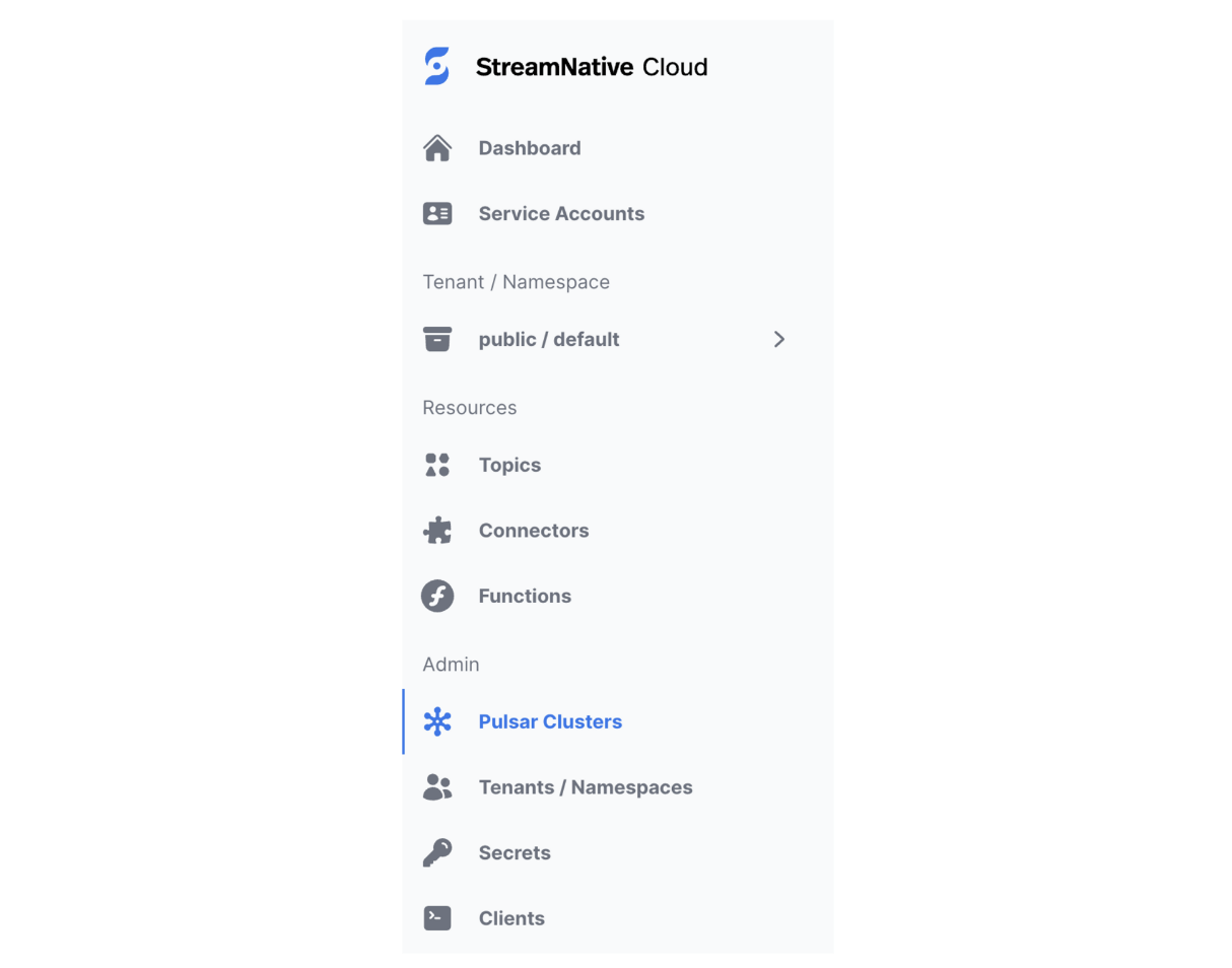 New Cloud navigation bar