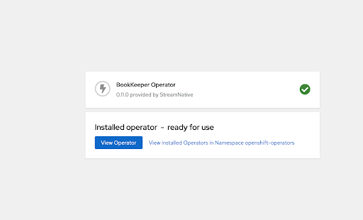 screenshot of Operator's installation process completion