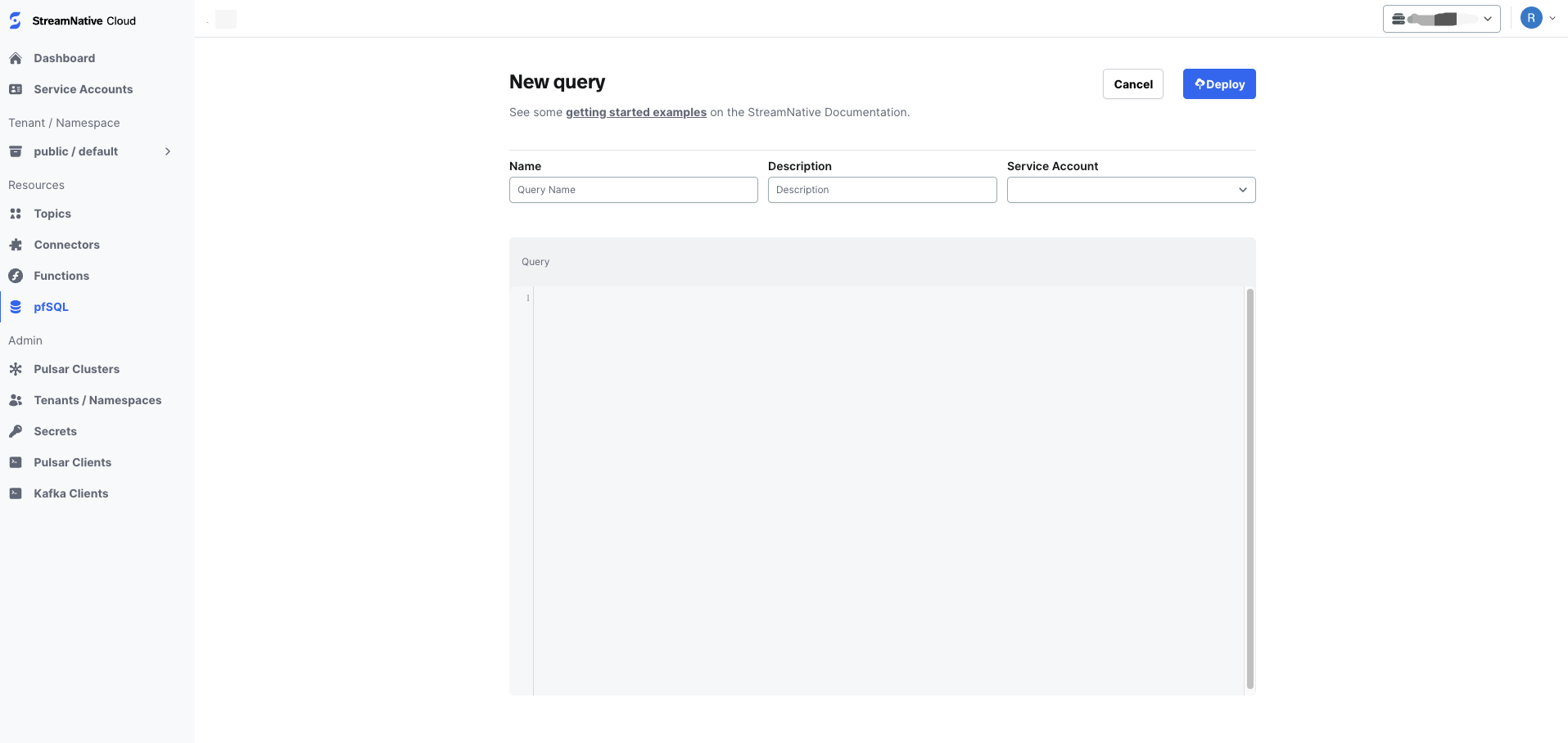 Work with pfSQL on Cloud Console - StreamNative Documentation