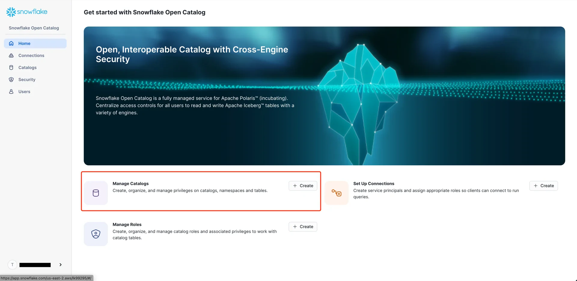 Create catalog