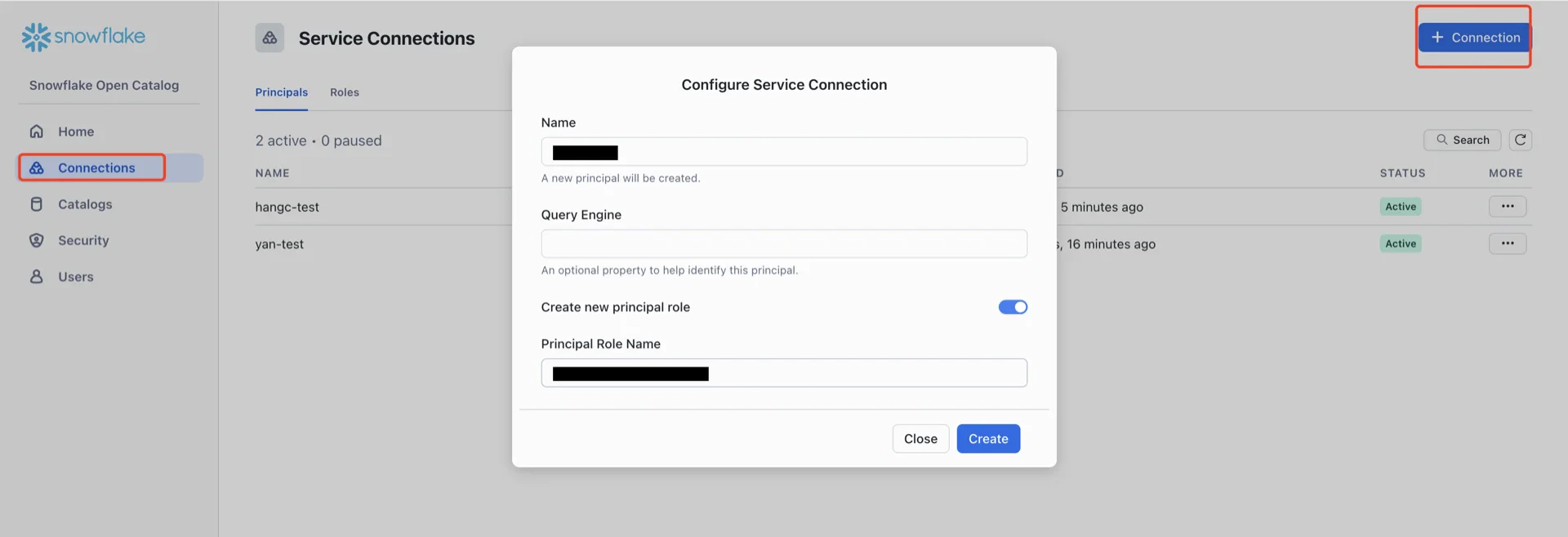 Connection configuration