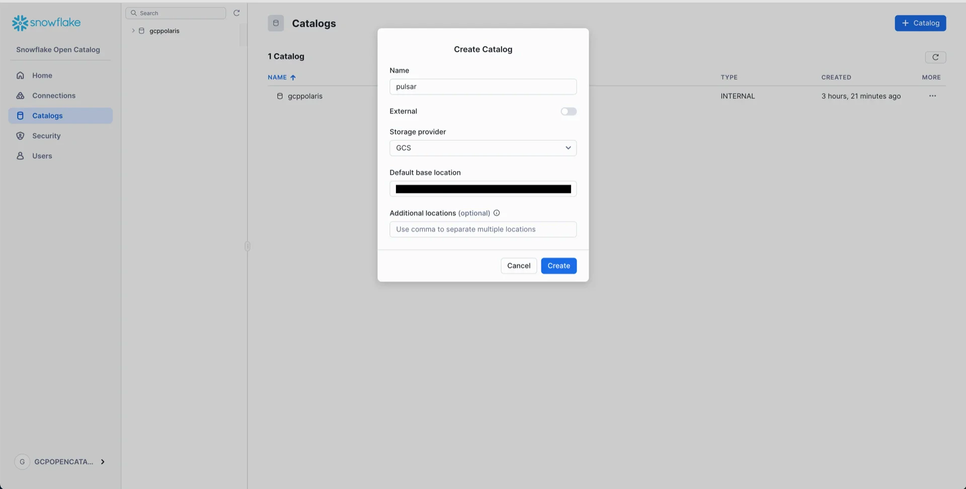 Catalog configuration