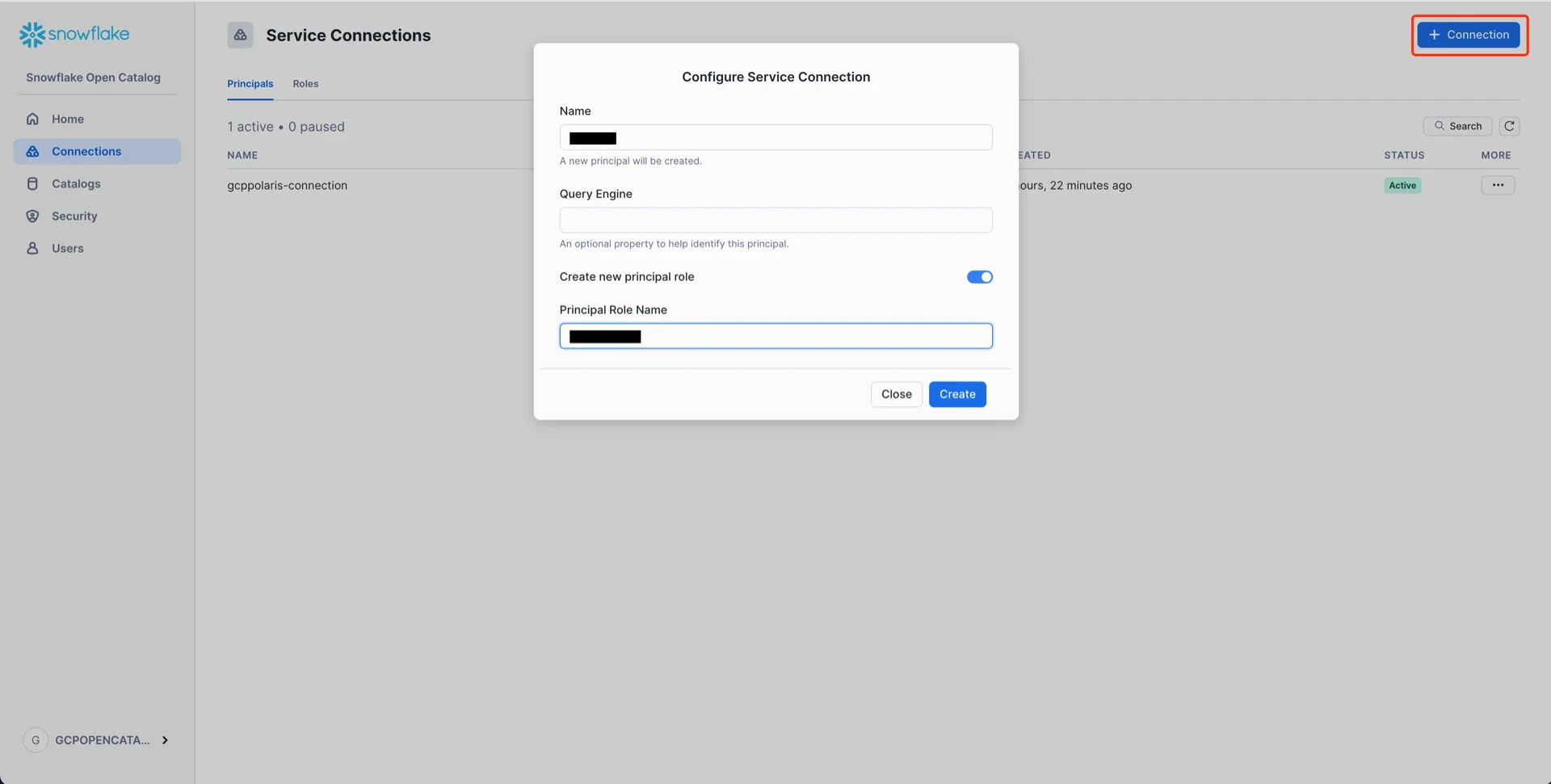 Connection configuration